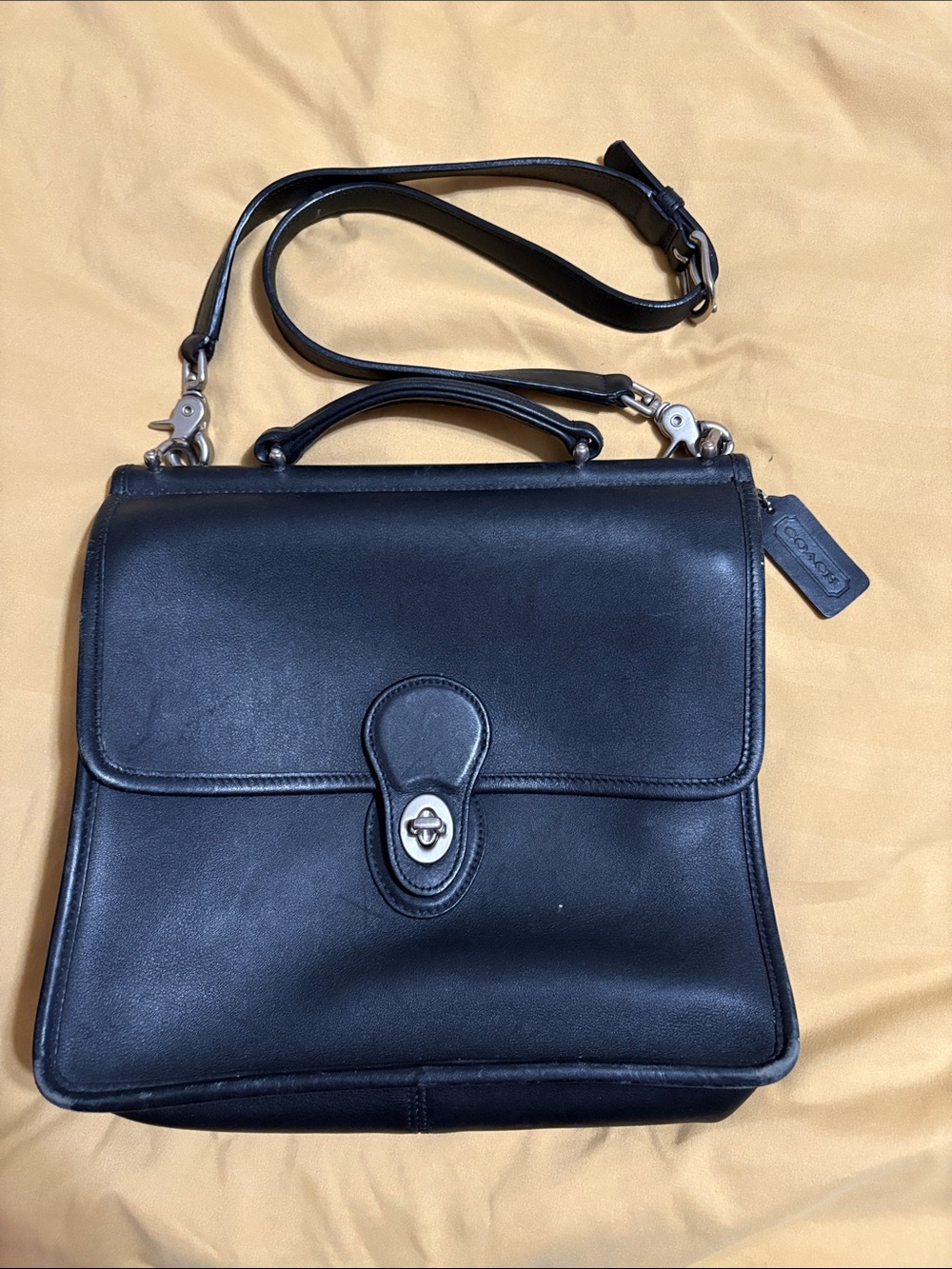 Coach Black Leather Crossbody bag with Top Handle